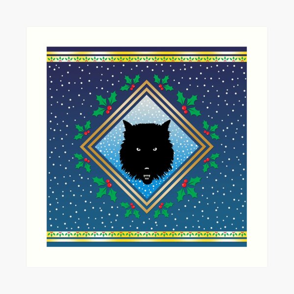 The Wolves Are Running Arctic Blue Fresco Art Print
