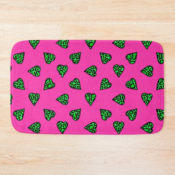 Item preview,  Pink Green Leopard hearts spotted fur Animal Pattern designed and sold by funnytshirtemp.
