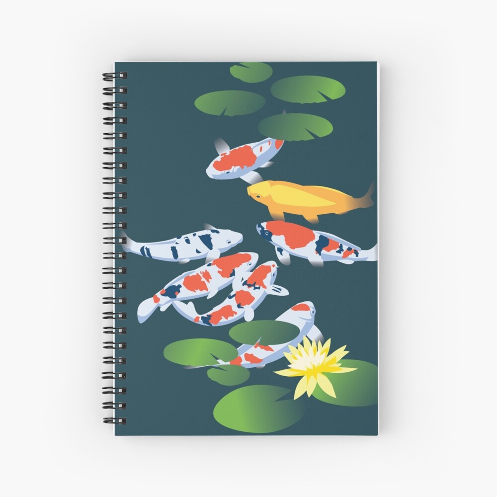 Koi Pond Spiral Notebook By Patack Redbubble