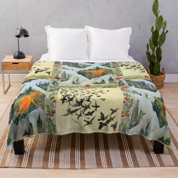 Item preview, ROBINS IN THE SNOW AND FLYING WINTER BIRDS designed and sold by BulganLumini.