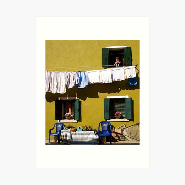 Laundry Day in Burano Art Print