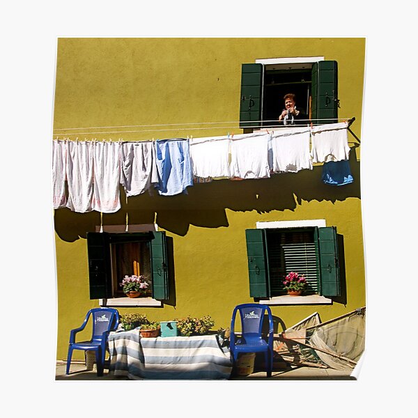 Laundry Day in Burano Poster