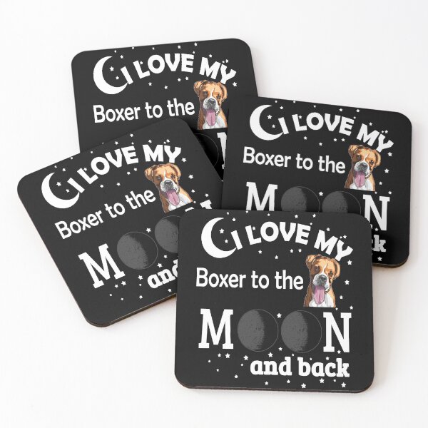 Item preview, I Love My Boxer to The Moon And Back - Christmas And Birthday Gift Ideas (White Font) designed and sold by ASClothDesign.