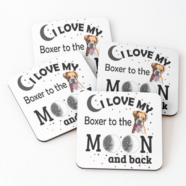 Item preview, I Love My Boxer to The Moon And Back - Christmas And Birthday Gift Ideas (Black Font) designed and sold by ASClothDesign.