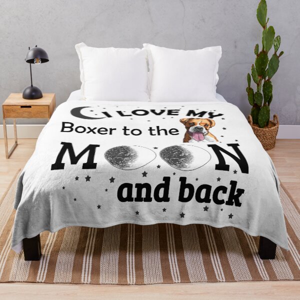 Item preview, I Love My Boxer to The Moon And Back - Christmas And Birthday Gift Ideas (Black Font) designed and sold by ASClothDesign.
