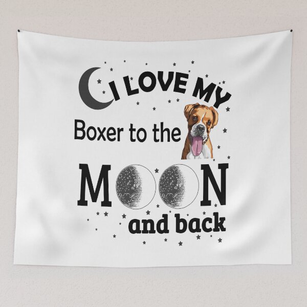 Item preview, I Love My Boxer to The Moon And Back - Christmas And Birthday Gift Ideas (Black Font) designed and sold by ASClothDesign.