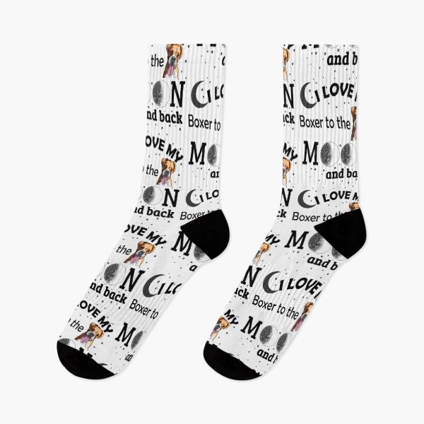 Item preview, I Love My Boxer to The Moon And Back - Christmas And Birthday Gift Ideas (Black Font) designed and sold by ASClothDesign.