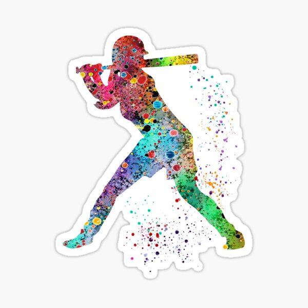Item preview, Girl Baseball Softball Batter Watercolor Painting Art Gifts designed and sold by LotusGifts.