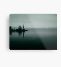 Foggy Harbor ~Teal Duo-tone Metal Print