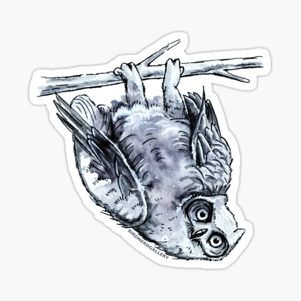 Great Horned Owl Drawing Sticker