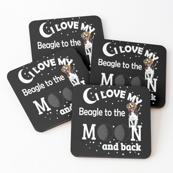 Item preview, I Love My Beagle to The Moon And Back - Christmas And Birthday Gift Ideas (White Font) designed and sold by ASClothDesign.