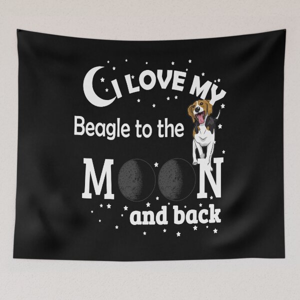 Item preview, I Love My Beagle to The Moon And Back - Christmas And Birthday Gift Ideas (White Font) designed and sold by ASClothDesign.