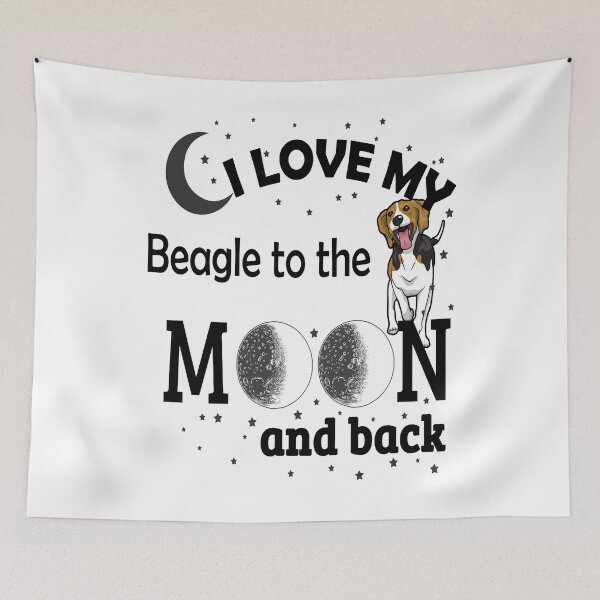 Item preview, I Love My Beagle to The Moon And Back - Christmas And Birthday Gift Ideas (Black Font) designed and sold by ASClothDesign.