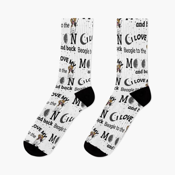 Item preview, I Love My Beagle to The Moon And Back - Christmas And Birthday Gift Ideas (Black Font) designed and sold by ASClothDesign.