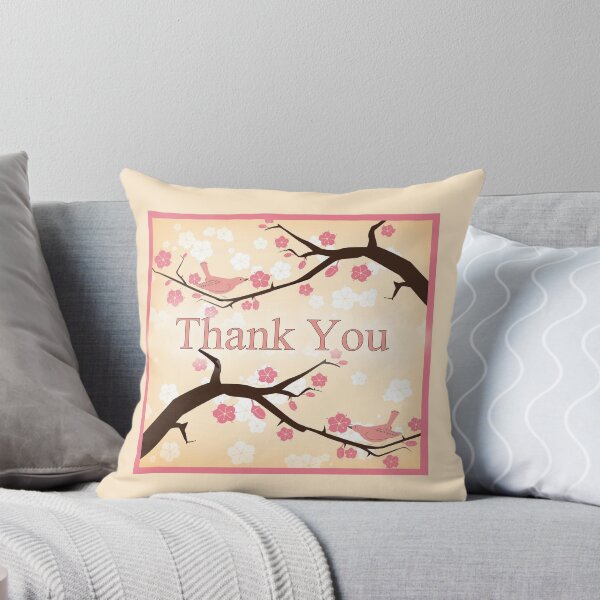 Item preview, Thank You with Pink Blossoms on Tree Branches designed and sold by roseofgold.