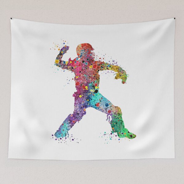 Item preview, Baseball Girl Catcher Softball Player Watercolor Silhouette designed and sold by LotusGifts.