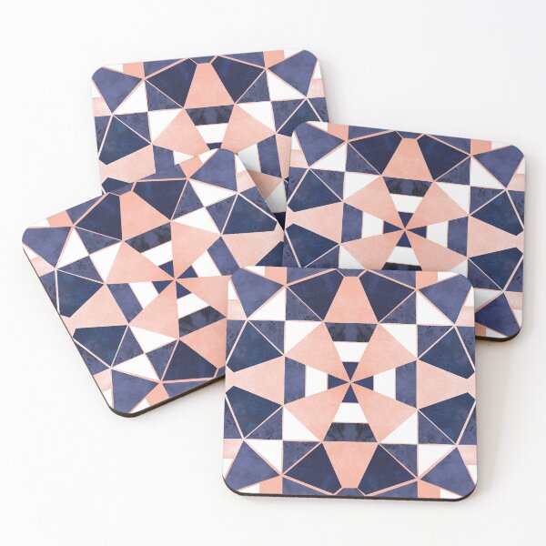 Item preview, Kaleidoscope geometric shapes // metal rose and blue designed and sold by SelmaCardoso.