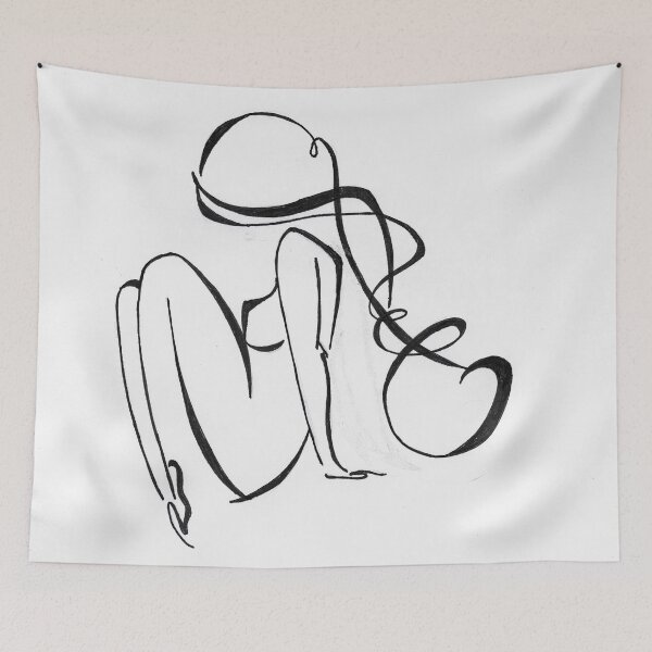 Item preview, Line art girl designed and sold by House Of Della Notte.
