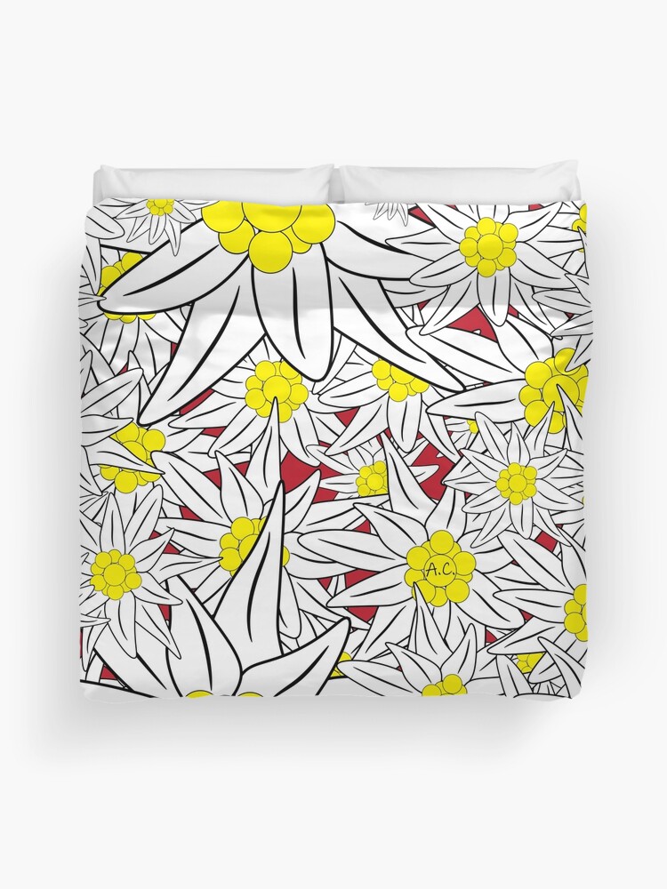 Duvet Cover, Edelweiss pattern designed and sold by iCraftCafe