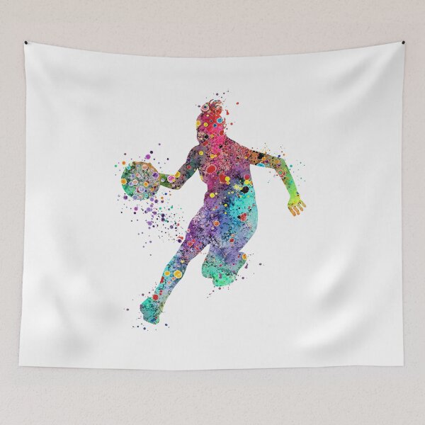 Item preview, Girl Basketball Art Watercolor Print Painting Sports Gifts designed and sold by LotusGifts.