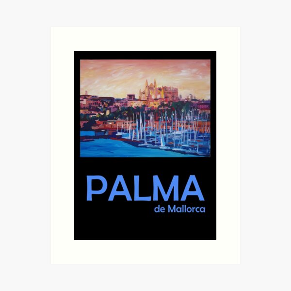 Retro Reise-Plakat Palmas De Mallorca Kunstdruck