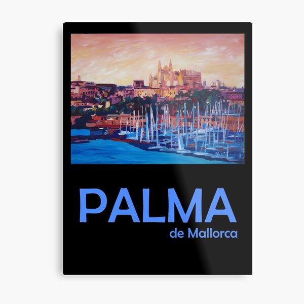 Palma de Mallorca Retro Travel Poster Metal Print