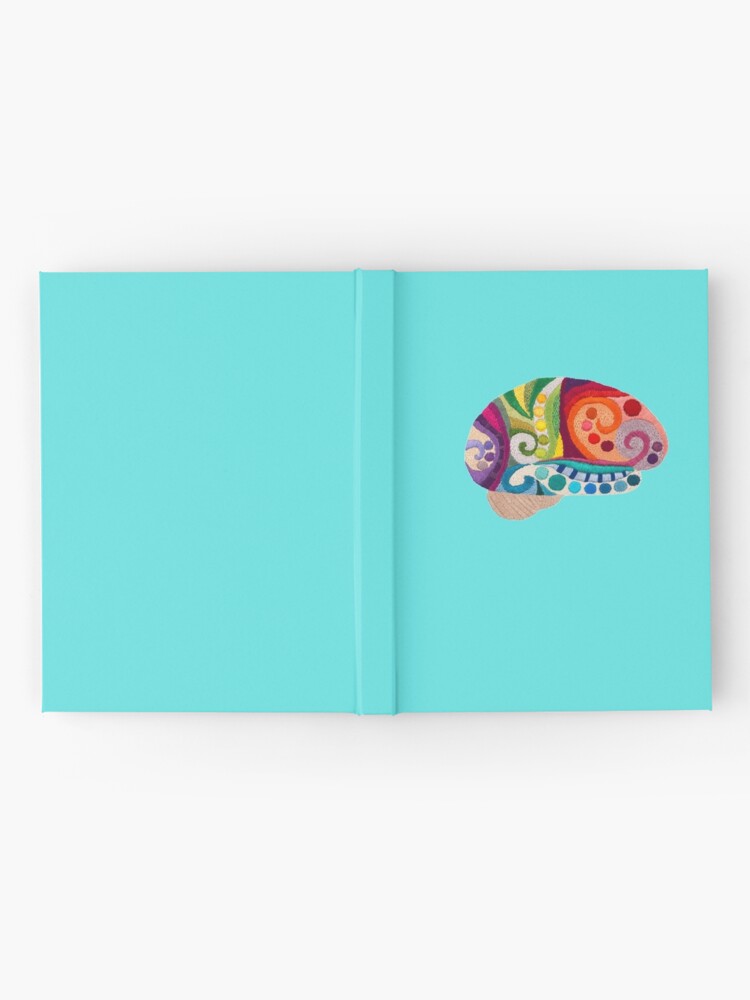 Alternate view of Flow Brain - Embroidered Look - A sampler of stitches highlighting the Cerebral lobes Hardcover Journal