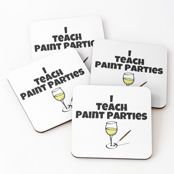 Item preview, I TEACH PAINT PARTIES (white Wine) designed and sold by theartsycottage.