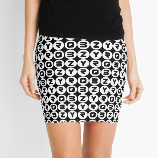 BZYRQ Polka Dot (White On Black) Mini Skirt
