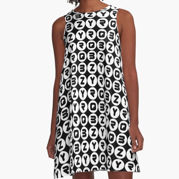 BZYRQ Polka Dot (White On Black) A-Line Dress