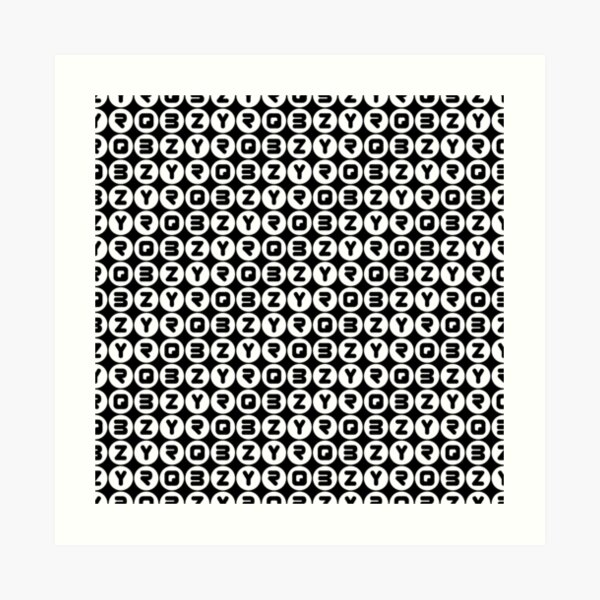 BZYRQ Polka Dot (White On Black) Art Print