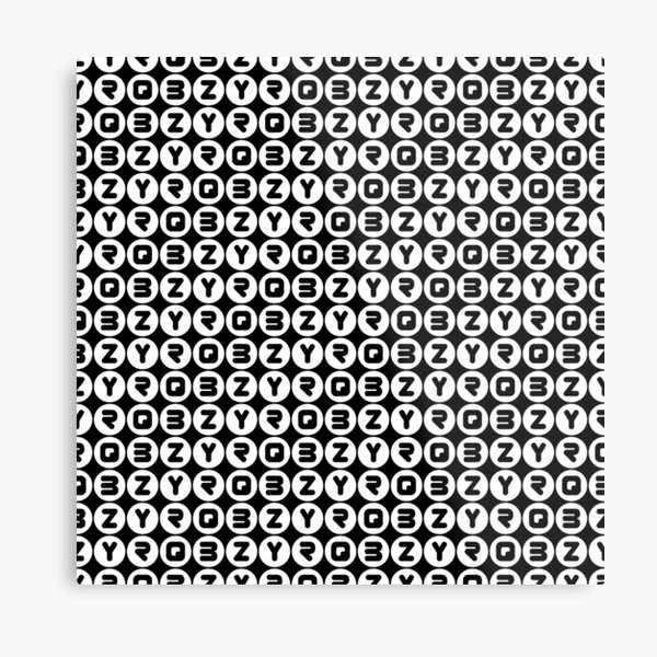 BZYRQ Polka Dot (White On Black) Metal Print