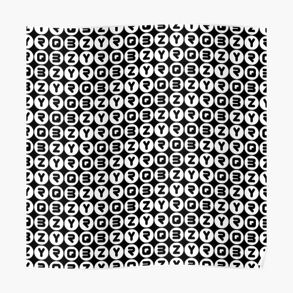 BZYRQ Polka Dot (White On Black) Poster