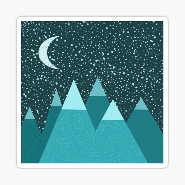 mountain covered in snow Sticker by Yalin Z