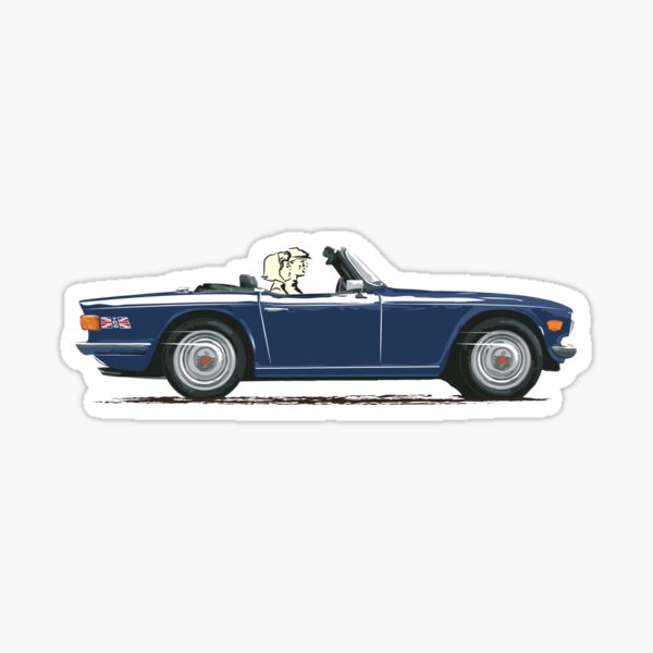 Royal Blue color TR6 – the Classic British Sports Car Sticker