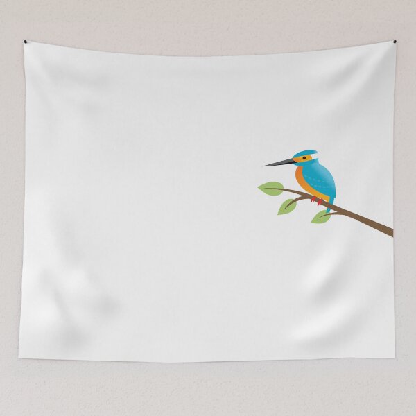 Item preview, Kingfisher Bird, bright blue and orange bird designed and sold by DavaTypeGraphic.