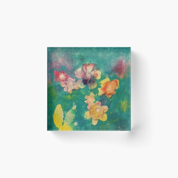 Item preview, Colorful abstract flowers in acrylic designed and sold by Diana Evensen.