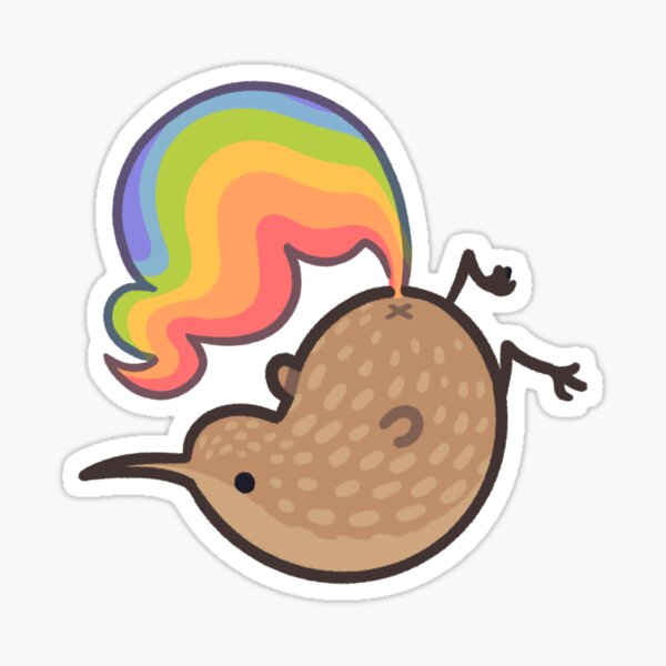 gay kiwi fart Sticker