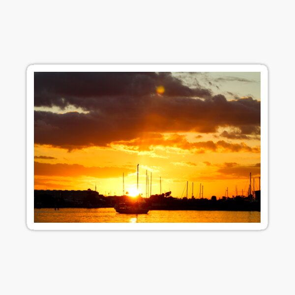 Sailboat in Stunning Sunset Sticker