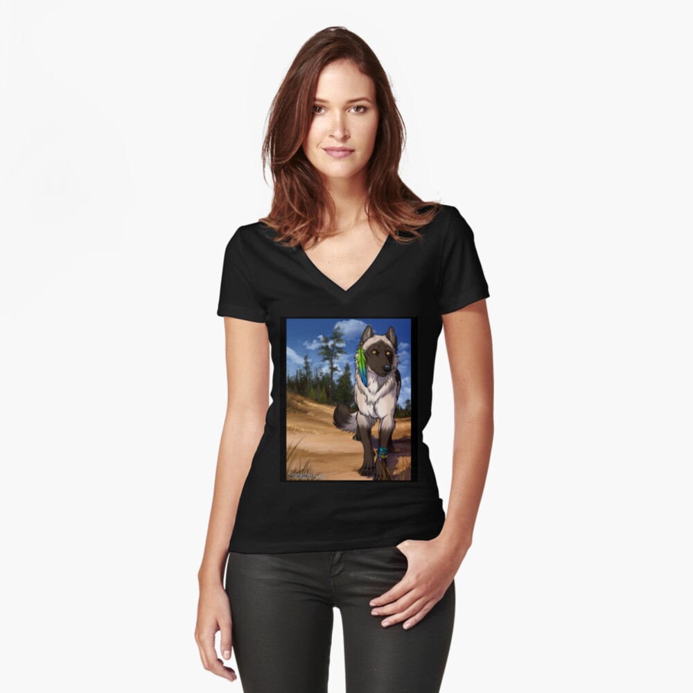 Item preview, Fitted V-Neck T-Shirt designed and sold by cybercat.