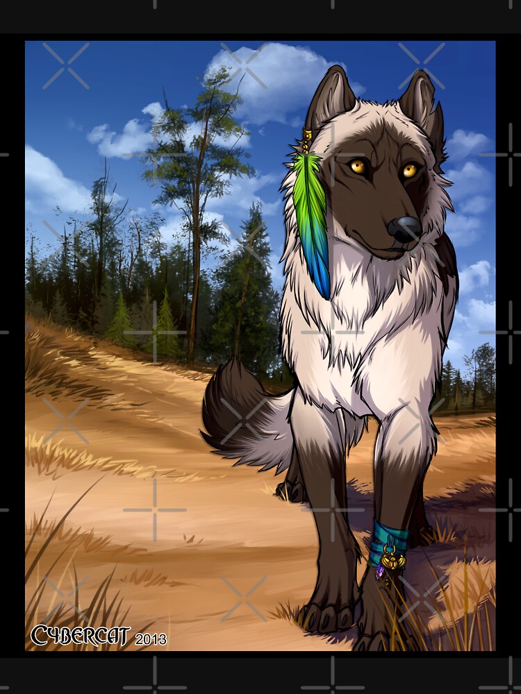 Thumbnail 7 of 7, Classic T-Shirt, Pine Forest Wolf designed and sold by cybercat.