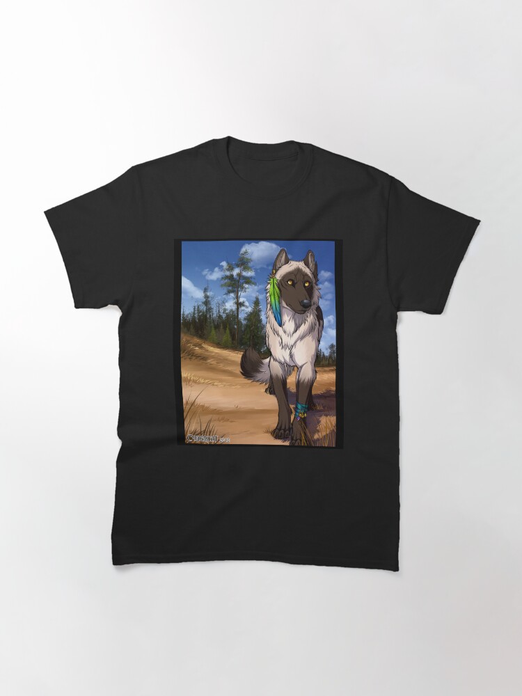 Thumbnail 3 of 7, Classic T-Shirt, Pine Forest Wolf designed and sold by cybercat.