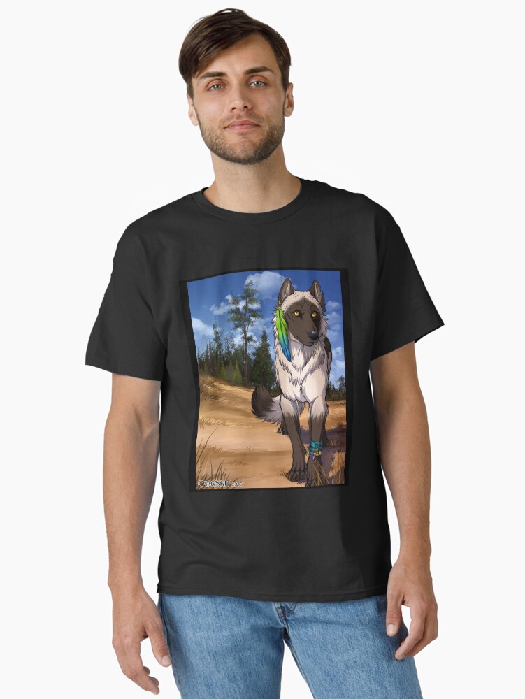 Thumbnail 2 of 7, Classic T-Shirt, Pine Forest Wolf designed and sold by cybercat.