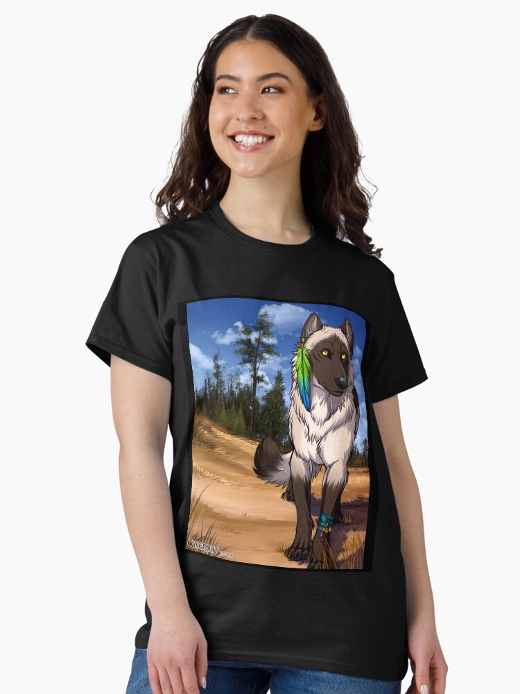 Thumbnail 1 of 7, Classic T-Shirt, Pine Forest Wolf designed and sold by cybercat.