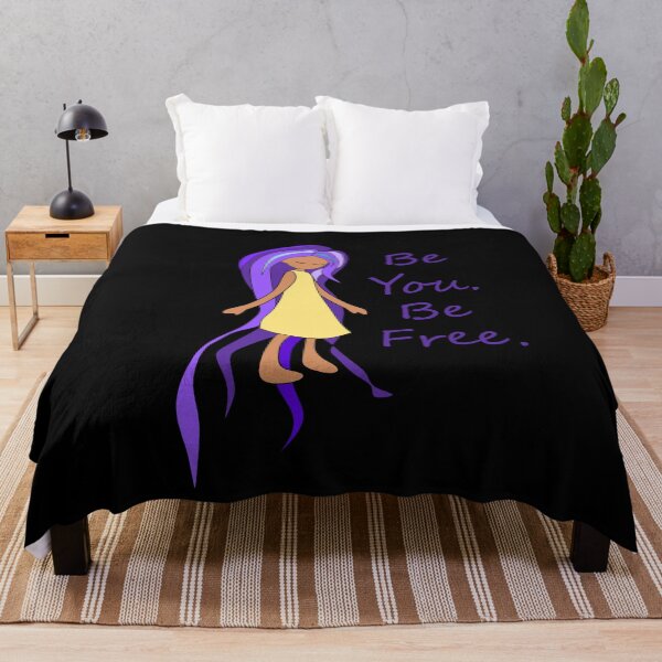 Item preview, Be You. Be Free.  Purple Hair Girl.   designed and sold by nutmegfairy.