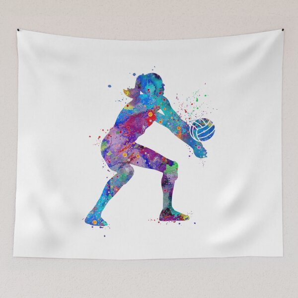 Item preview, Girl Volleyball Watercolor Painting Art Print Sports Gifts designed and sold by LotusGifts.