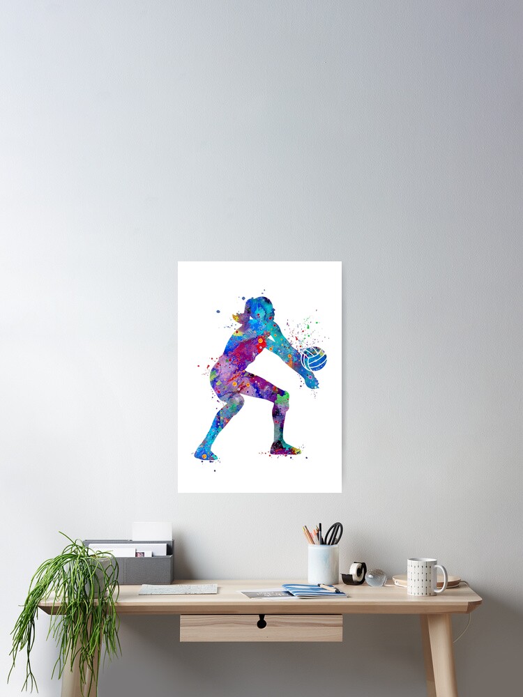 Girls Sports Wall Art, Volleyball Girls Wall Art, Softball Girls Art, Tween  Girl Wall Art, Teen Girl Gift Idea, Set of 4 Prints 