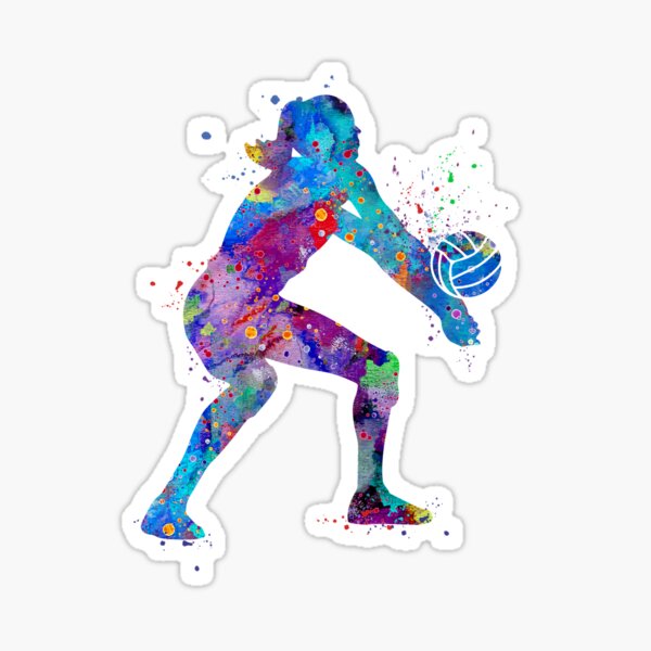 Item preview, Girl Volleyball Watercolor Painting Art Print Sports Gifts designed and sold by LotusGifts.