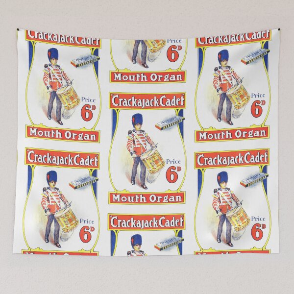 Item preview, Vintage Crackajack Cadet Mouth Organ Poster designed and sold by karwilberevivalcollection.