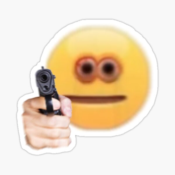 Cursed Emoji Sticker By Aquaraspberriez - Cursed Emoji Gun,Gun